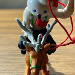 Vintage Jack In The Box Restaurant Jack Riding Reindeer Christmas Ornament